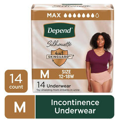Depend Silhouette Women’s Incontinence/Postpartum Underwear, M, 14 Count