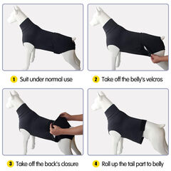 HEYWEAN Medium Dog Diaper (Black): Full Body, Physiological/Surgery Use, Unisex