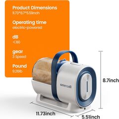 oneisall Dog Grooming Vacuum, Pet Grooming Vacuum with Clipper Nail Grinder, 1.5L Dust Cup Dog deshedding Vacuum Brush with 7 Pet Grooming Tools for Shedding Pet Hair, Home Cleaning