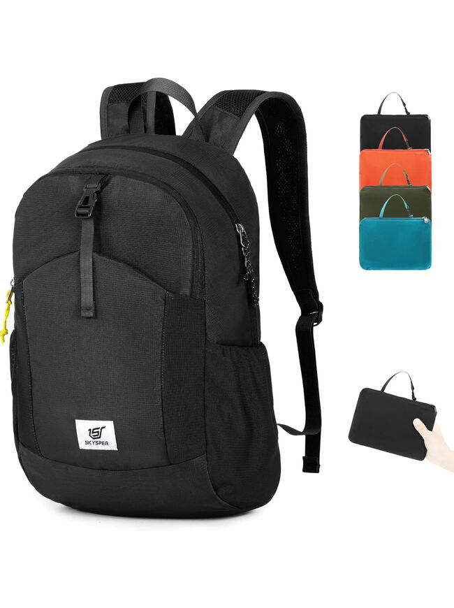 SKYSPER Ultralight Foldable Hiking Backpack 20L (RFID) Men/Women/Black