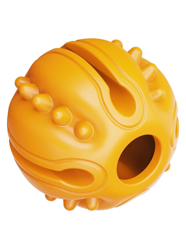 Doudele Ball on Rope Dog Toy: Rubber, Fetch/Chew/Tug, for Small/Medium Dogs