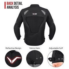 Motorcycle Jacket For Men with CE Armored Mesh Airflow, Medium Black