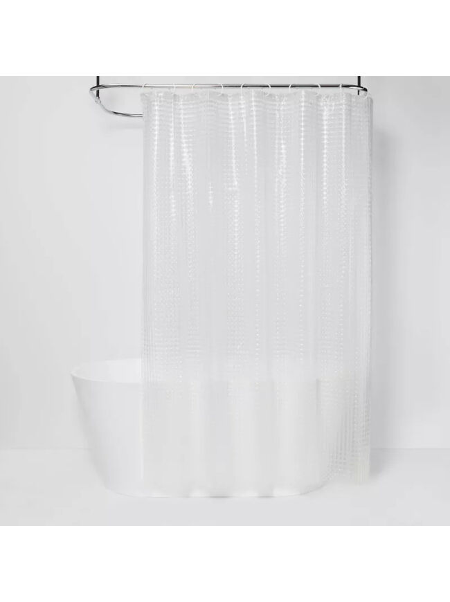 Cubic Shower Curtain Clear - Room Essentials™: PEVA Bathroom Liner, Molded, PVC-Free, Waterproof