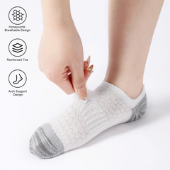 Honeysea Ankle Socks for Women, Athletic Cushioned Running Socks Crew Socks for Women Men, Small (6Pairs)