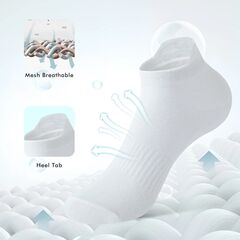 Honeysea Ankle Socks for Women Men Heel Tab Athletic Running Socks, Medium (6 Pairs) 