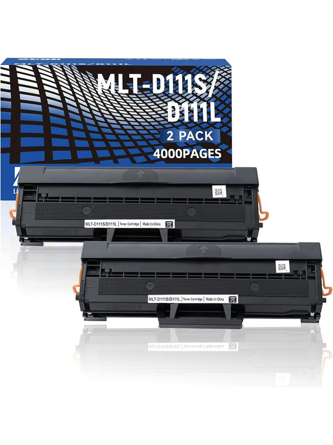 ZEOB Laser Toner Cartridge with CHIP for MLT-D111S and MLT-D111L, Black (2 Pack)