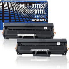 ZEOB Laser Toner Cartridge with CHIP for MLT-D111S and MLT-D111L, Black (2 Pack)