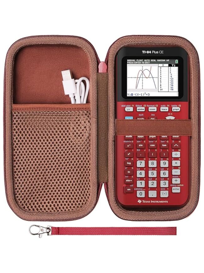 LTGEM Case Compatible with Texas Instruments Pro Graphing Calculator, Red(Case Only)