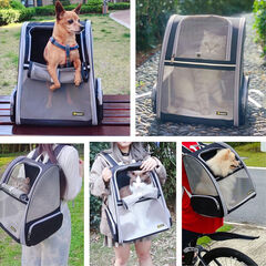 Texsens Innovative Traveler Bubble Backpack Pet Carriers for Cats and Dogs (Black)