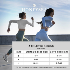 Honeysea Ankle Socks for Women, Athletic Cushioned Running Socks Crew Socks for Women Men, Small (6Pairs)