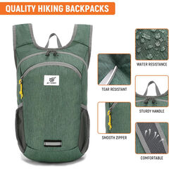 SKYSPER 10L Hiking Backpack, Foldable & Packable Lightweight Daypack for Travel, Collapsible Small Compact Hiking Backpack for Women & Men, Green