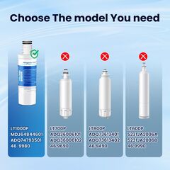 GOLDEN ICEPURE ADQ74793501 Replacement for LT1000P, ADQ74793502, LMXS28626D, LMXS30796S, LFXS28566M Water Filter 469980, ZWFL7-RF300, FL-RF46, RWF1053, AQF-LT1000P 2PACK