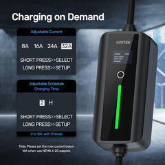 Unitek Portable Tesla Wall Charger -Level 1 & 2 EV Charger for All Tesla, 32Amp 7KW 240V Mobile Charger Connector for Tesla, EV Charging Station for Tesla, Tesla Home Charger for ModelY/3/S/X