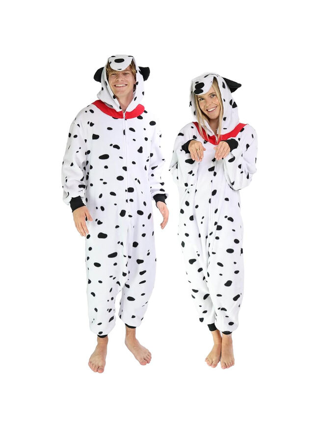 Dalmatian Dog One Piece - Plush Adult Animal Costume Jumpsuit, Large