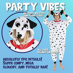 Dalmatian Dog One Piece - Plush Adult Animal Costume Jumpsuit, Large