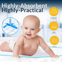 Medpride Disposable Underpads 17'' x 24'' (100-Count) Incontinence Pads, Bed Covers, Puppy Training | Thick, Super Absorbent Protection for Kids, Adults, Elderly | Liquid, Urine, Accidents