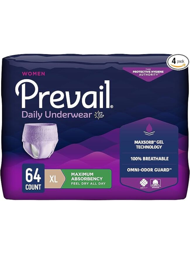 Prevail Proven | X-Large Pull-Up | Women's Incontinence Protective Underwear | Maximum Absorbency | 64 Count