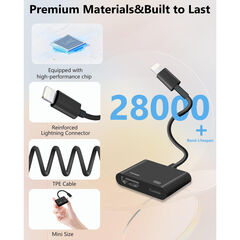 Dansrue Lightning to HDMI Adapter for iPhone/iPad: 1080P Sync, Charging Port, Black