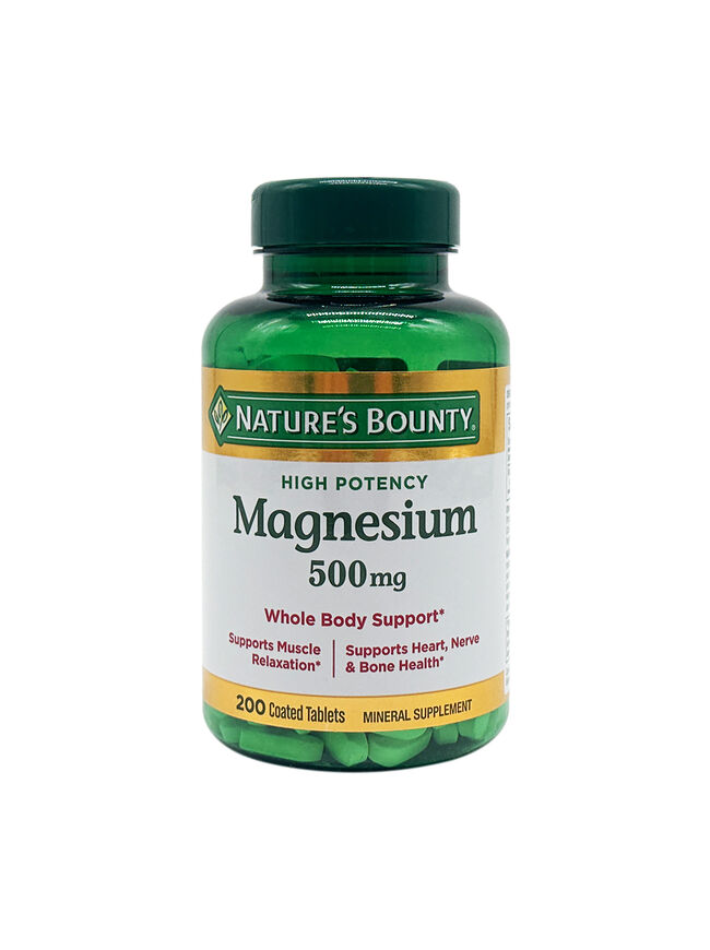 Nature’s Bounty Magnesium, 500 mg, 200 Coated Tablets