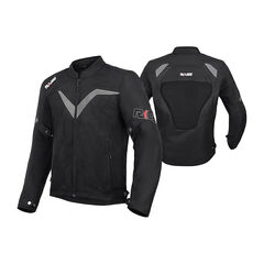 Motorcycle Jacket For Men with CE Armored Mesh Airflow, Medium Black