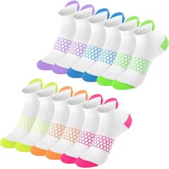 Honeysea Breathable Womens Ankle Socks - 6 Pairs Arch Compression Women's Low Cut Socks Colorful Girls Athletic Socks (Small)