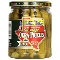 Talk O' Texas Okra Pickles, Hot, 16 oz