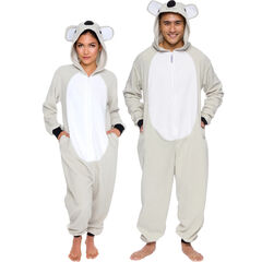 Slim Fit Adult One Piece Cosplay Koala Costume by Silver Lilly (Grey / White, Medium Unisex)
