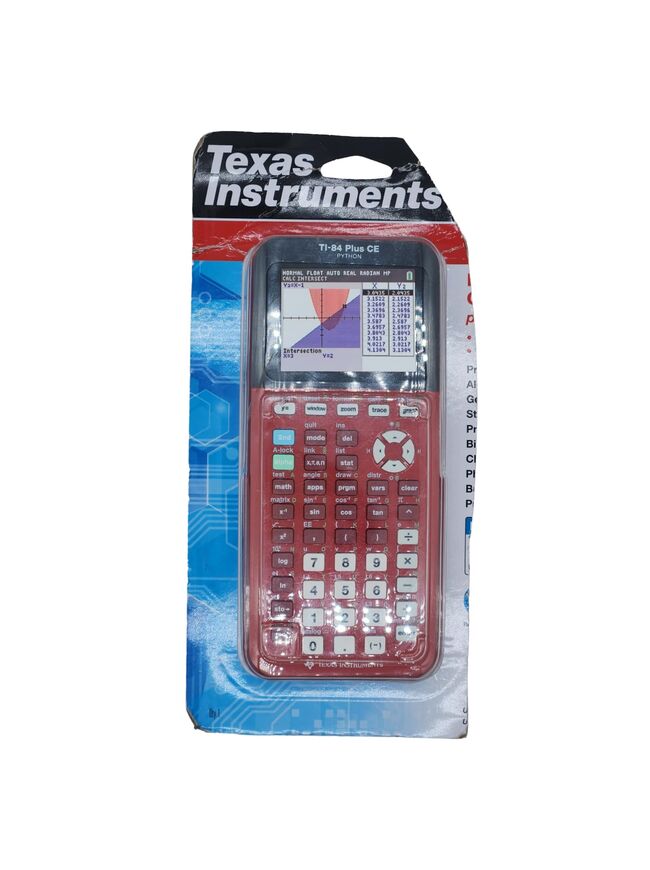 Texas Instruments Familiar TI-84 Plus CE (Python) Graphing Calculator, Red