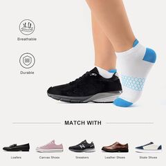 Honeysea Breathable Womens Ankle Socks - 6 Pairs Arch Compression Women's Low Cut Socks Colorful Girls Athletic Socks (Small)