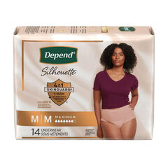 Depend Silhouette Women’s Incontinence/Postpartum Underwear, M, 14 Count