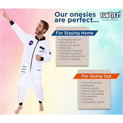 Silver Lilly One Piece Astronaut Pajamas - Adult Space Jumpsuit Cosplay Costume, Medium Size