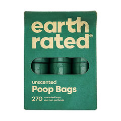 Earth Rated Dog Poop Bags Value Pack, Guaranteed Leakproof, Unscented, 270