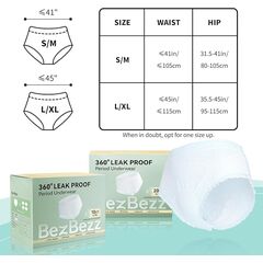 Disposable Period Underwear for Women Plus Size L/XL, 360° Leak Proof Period Panties for Heavy Flow, Overnight Postpartum and Incontinence Pads, Odor Control, Breathable, Unscented, 10 Count