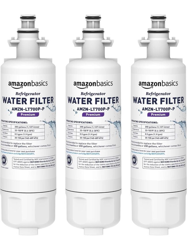 Amazon Basics Replacement LG LT700P Refrigerator Water Filter Cartridge - Premium - 3 Pack