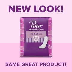 Poise Daily Incontinence Panty Liners, 2 Drop Very Light Absorbency, Long, 44 Count of Pantiliners, Packaging May Vary