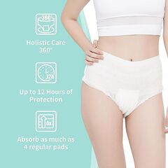 Disposable Period Underwear for Women Plus Size L/XL, 360° Leak Proof Period Panties for Heavy Flow, Overnight Postpartum and Incontinence Pads, Odor Control, Breathable, Unscented, 10 Count