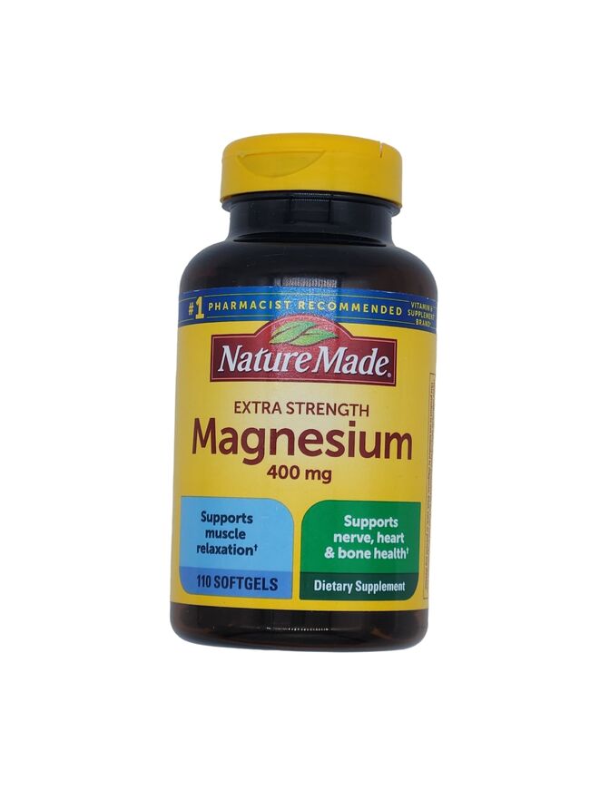 Nature Made Extra Strength Magnesium Oxide 400 mg, Dietary Supplement for Muscle Support, 110 Count softgels