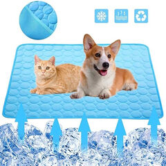 YITON Pet Cooling Mat Pink Washable Dog Summer Cooling Mat Comfort Cooling Gel Pet Pad Mats Ice Silk Pet Self Cooling Pad Puppy Mattress 3Pcs L 70*55Cm