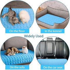 YITON Pet Cooling Mat Pink Washable Dog Summer Cooling Mat Comfort Cooling Gel Pet Pad Mats Ice Silk Pet Self Cooling Pad Puppy Mattress 3Pcs L 70*55Cm