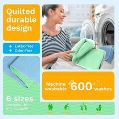 GREEN LIFESTYLE® Washable Underpads - Heavy Absorbency Reusable Bedwetting Incontinence Pads for Kids, Adults, Elderly, and Pets - Toddler Mattress Pads for Bed, Sofa, Floor (Pack of 4 - 34x36)