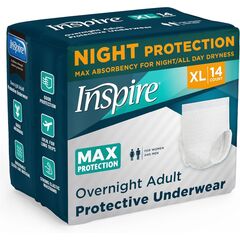 Inspire Adult Diapers Women or Men - MAX Absorbency | Our Most Absorbent and Dry, Incontinence Underwear for Women or Men | Leak Proof Diaper Overnight or Daytime for Heavy XL 14 count
