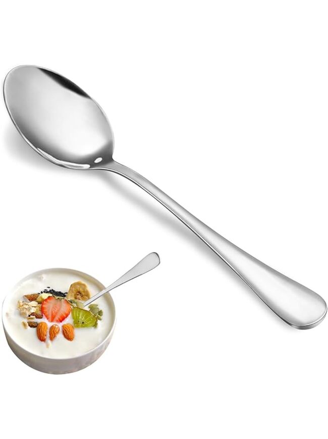 MUTNITT Teaspoon Set,16 Piece 6.7" Spoons Silverware, Premium Food Grade Stainless Steel Tea Spoons, Durable Small Spoon, Good Teaspoons, Kitchen Dessert Spoon Set, Mirror Finish & Dishwasher Safe