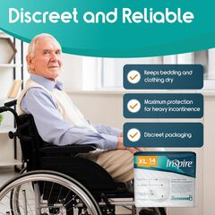 Inspire Adult Diapers Women or Men - MAX Absorbency | Our Most Absorbent and Dry, Incontinence Underwear for Women or Men | Leak Proof Diaper Overnight or Daytime for Heavy XL 14 count