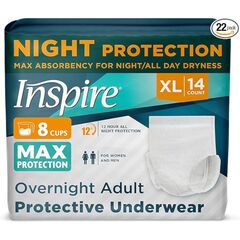 Inspire Adult Diapers Women or Men - MAX Absorbency | Our Most Absorbent and Dry, Incontinence Underwear for Women or Men | Leak Proof Diaper Overnight or Daytime for Heavy XL 14 count