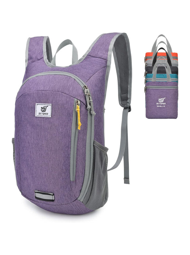 SKYSPER Small Daypack 10L Hiking Backpack Packable Lightweight Travel Day Pack for Women Men, Purple