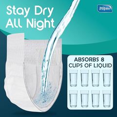 Inspire Adult Diapers Women or Men - MAX Absorbency | Our Most Absorbent and Dry, Incontinence Underwear for Women or Men | Leak Proof Diaper Overnight or Daytime for Heavy XL 14 count