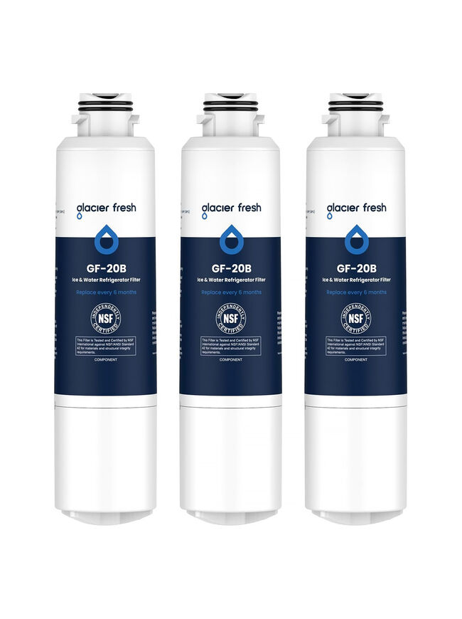 GLACIER FRESH GF-20B Refrigerator Water Filter Compatible with Samsung (3 PACK)