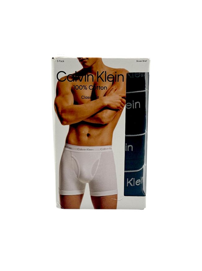Calvin Klein Men's Cotton Classics 5 Pack Boxer Brief - Black - Medium