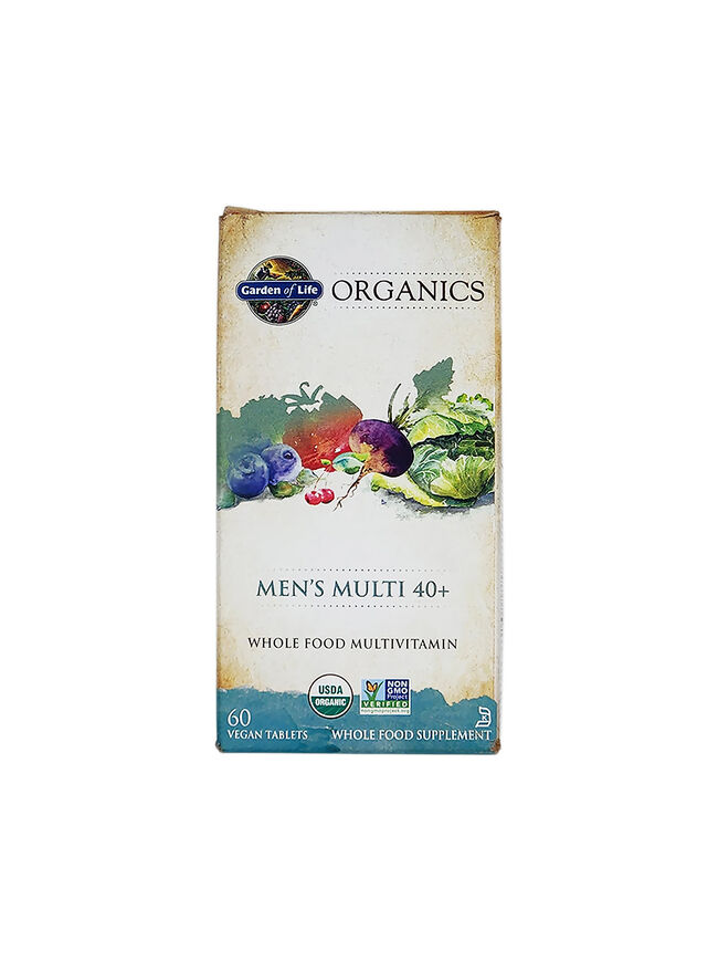 Garden of Life Organics Men's 40+ Multivitamin, 60 Vegan Tablets