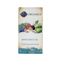 Garden of Life Organics Men's 40+ Multivitamin, 60 Vegan Tablets
